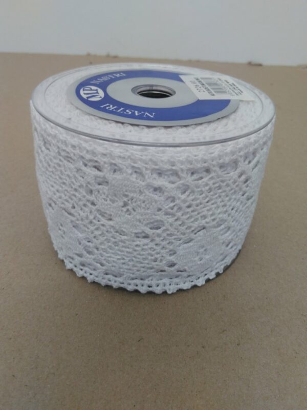 Nastro Uncinetto Mm 75x5 Mt Bianco