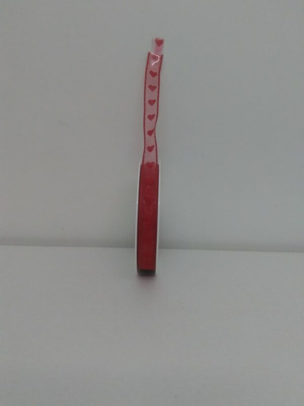 Nastro Rosso C/cuori Mm 15x20 Mt