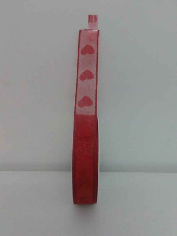 Nastro Rosso C/cuori Mm 25x20 Mt