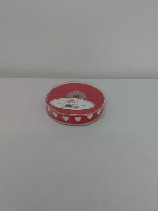 Nastro For Ever 15mm X 20 Mt Rosso Cuori Bianchi