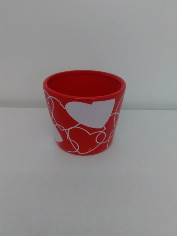 Caspo' Rosso C/cuori Ceramica D.10.5 - H.8.3