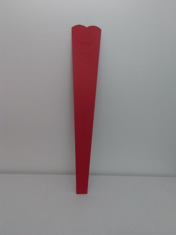 Portarose Rosso Carta S/20 C/cuore Intagliato 12x4 H65