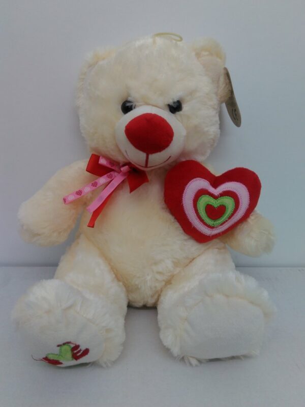 Peluche Orso C/fiocco E Cuore Cm 35